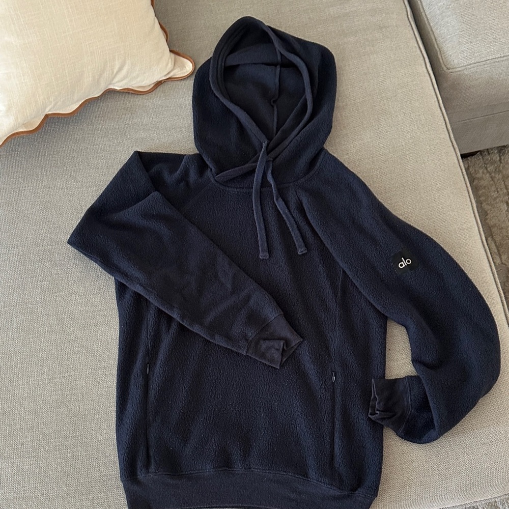 ALO Yoga Navy Fleece Hoodie